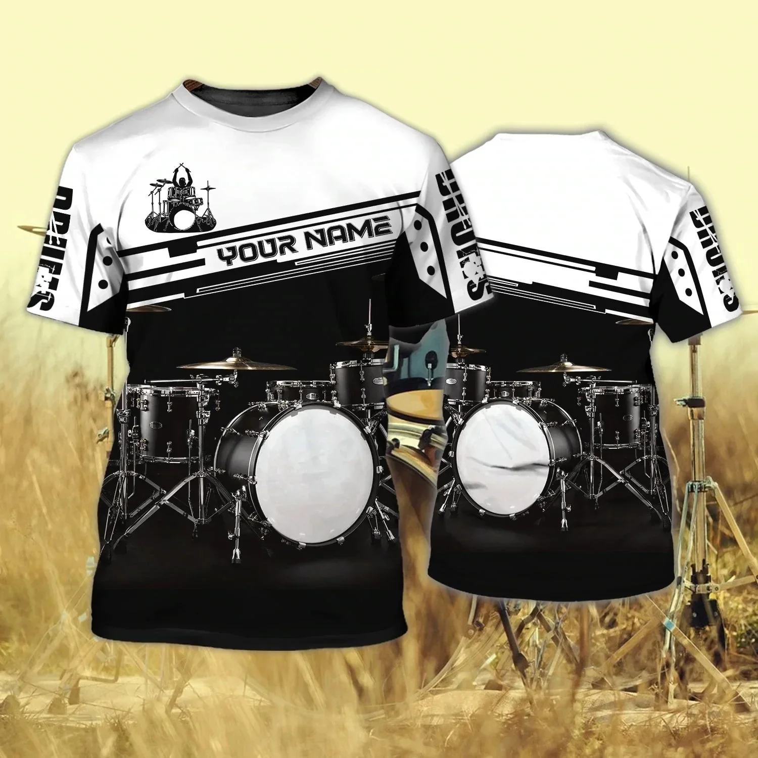 Musical Instrument And Names - Love Peace Drums, персонализированное имя, 3D