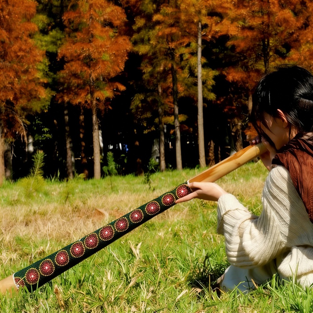 Musical Instrument Didgeridoo - Диджериду из тикового дерева, расписанный вручную,