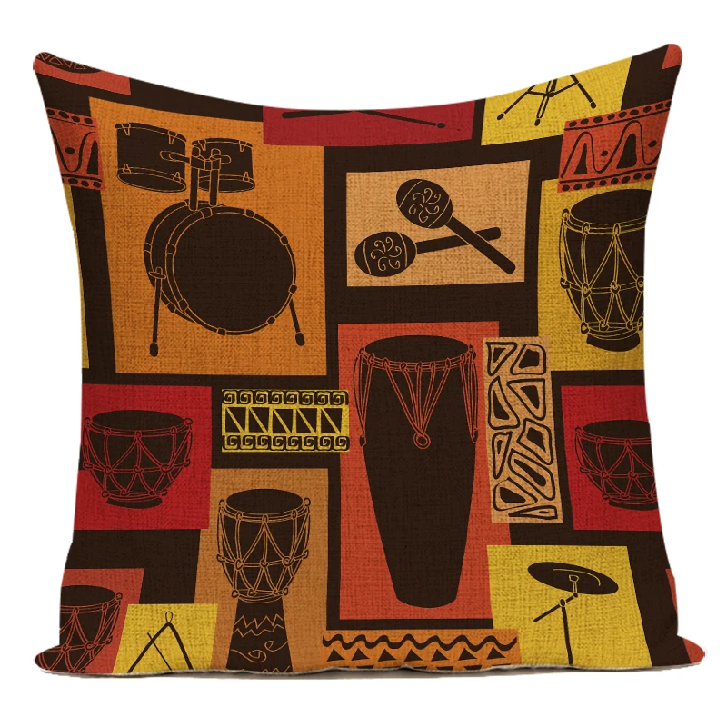 Musical Instrument Of Africa - Чехол для подушки в стиле африканской