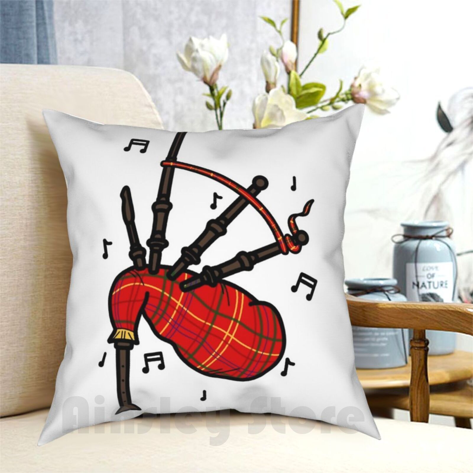 Musical Instrument In Scotland - Наволочка с волоськими трубками, домашняя мягкая