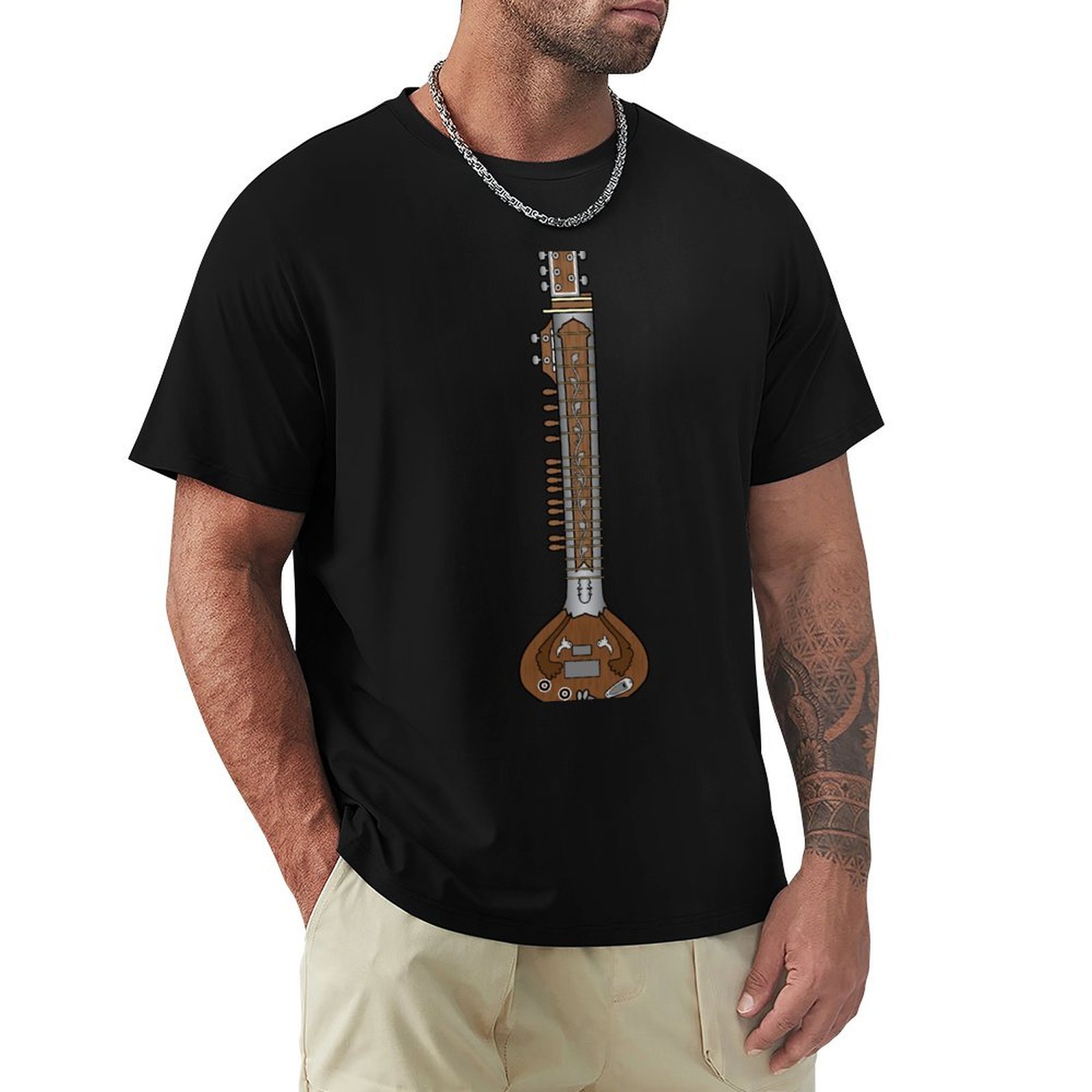 Musical Instrument Sitar - МУЗЫКАЛЬНЫЕ ИНСТРУМЕНТЫ - Футболка с изображением