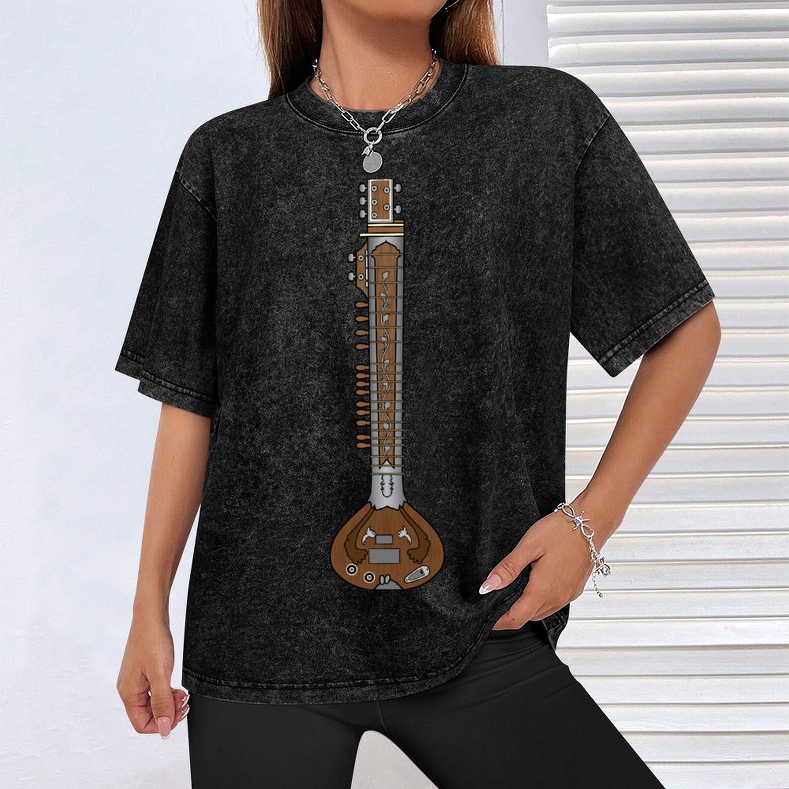 Футболка с изображением музыка – обзор и цена Musical Instrument Sitar